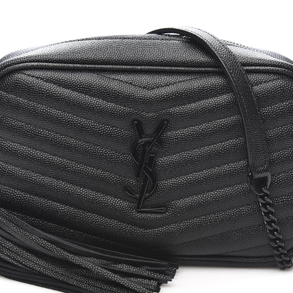 Saint Laurent Grain De Poudre Matelasse Monogram Mini Lou Camera Bag Black 10 of 10