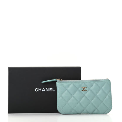 Chanel Caviar Quilted Small Cosmetic Case Light Blue 8 of 8