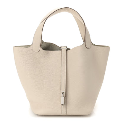 Hermes Taurillon Clemence Picotin Lock 22 MM Craie 1 of 10