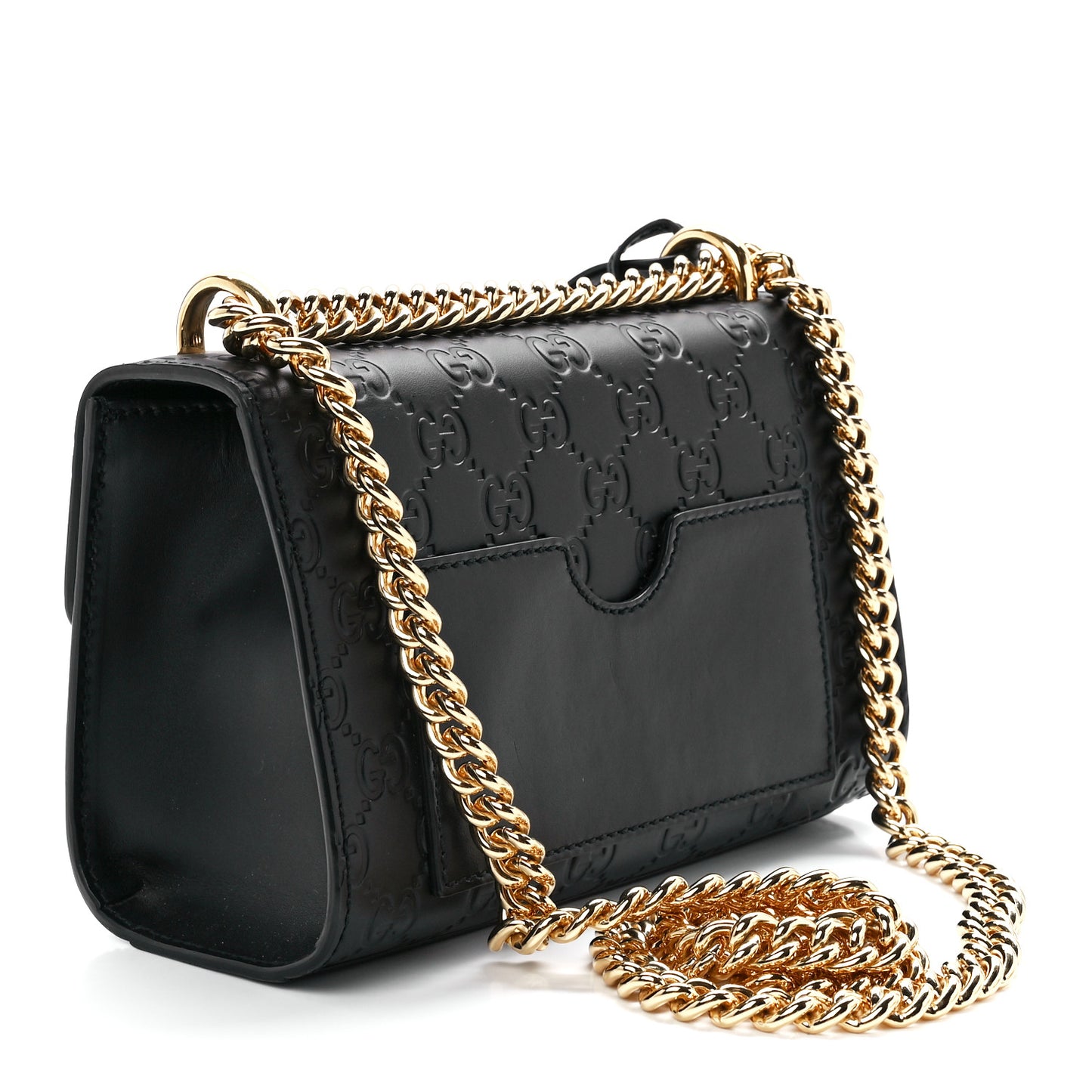 Guccissima Small Padlock Shoulder Bag Black
