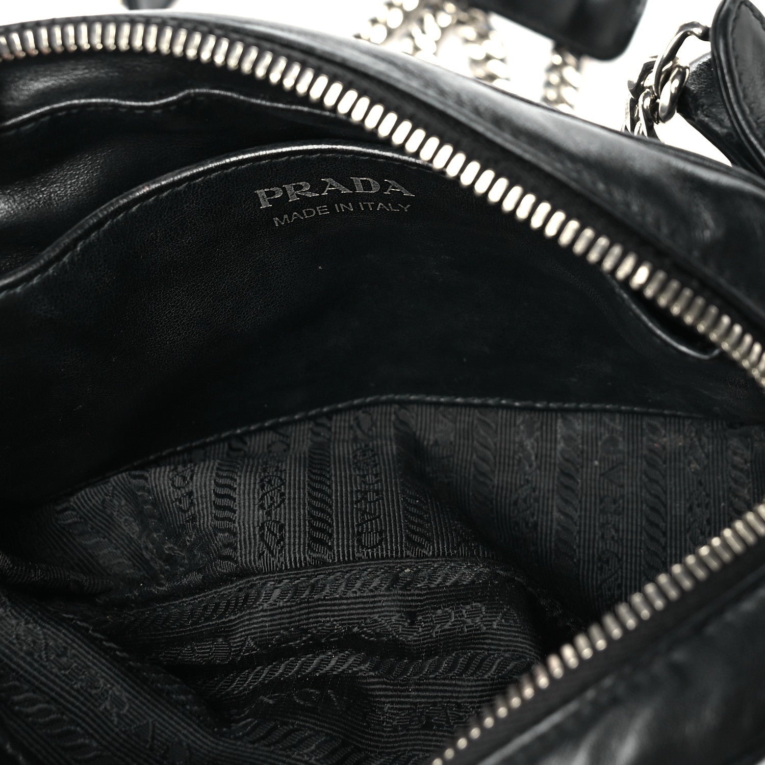 Prada Soft Calfskin Diagramme Camera Bag Black 4 of 8