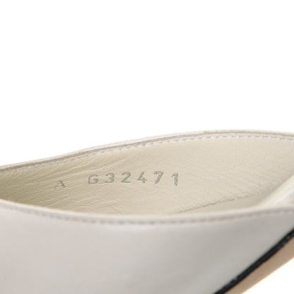 Chanel Lambskin Cap Toe CC Slingback Sandals 35.5 White Black 8 of 8