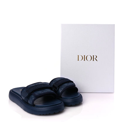 Christian Dior Calfskin Cannage Dioriviera Dio(r)evolution Slide Sandals 41 Blue 9 of 9