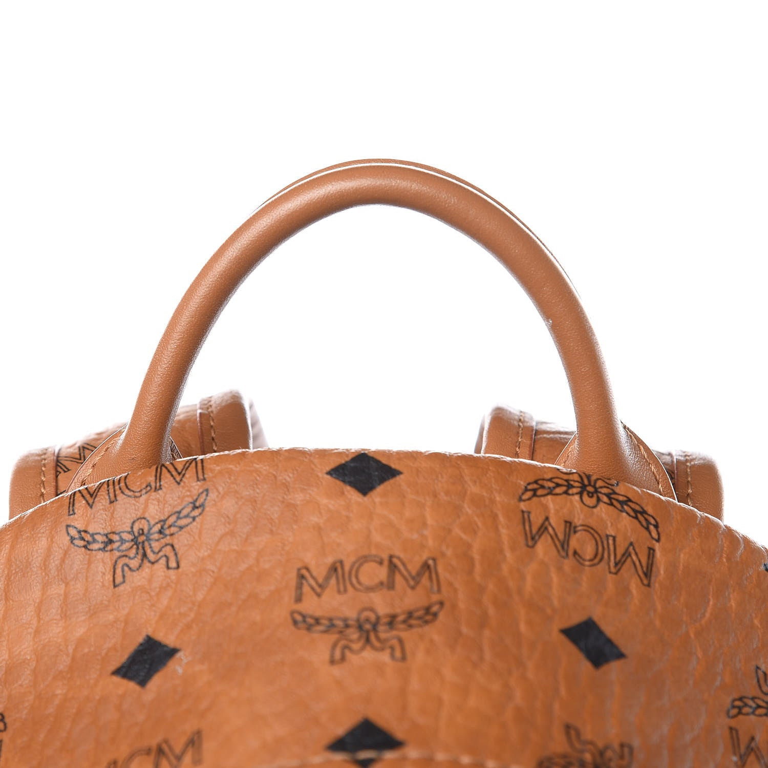 MCM Visetos Small Side Stud Stark Backpack Cognac 10 of 11