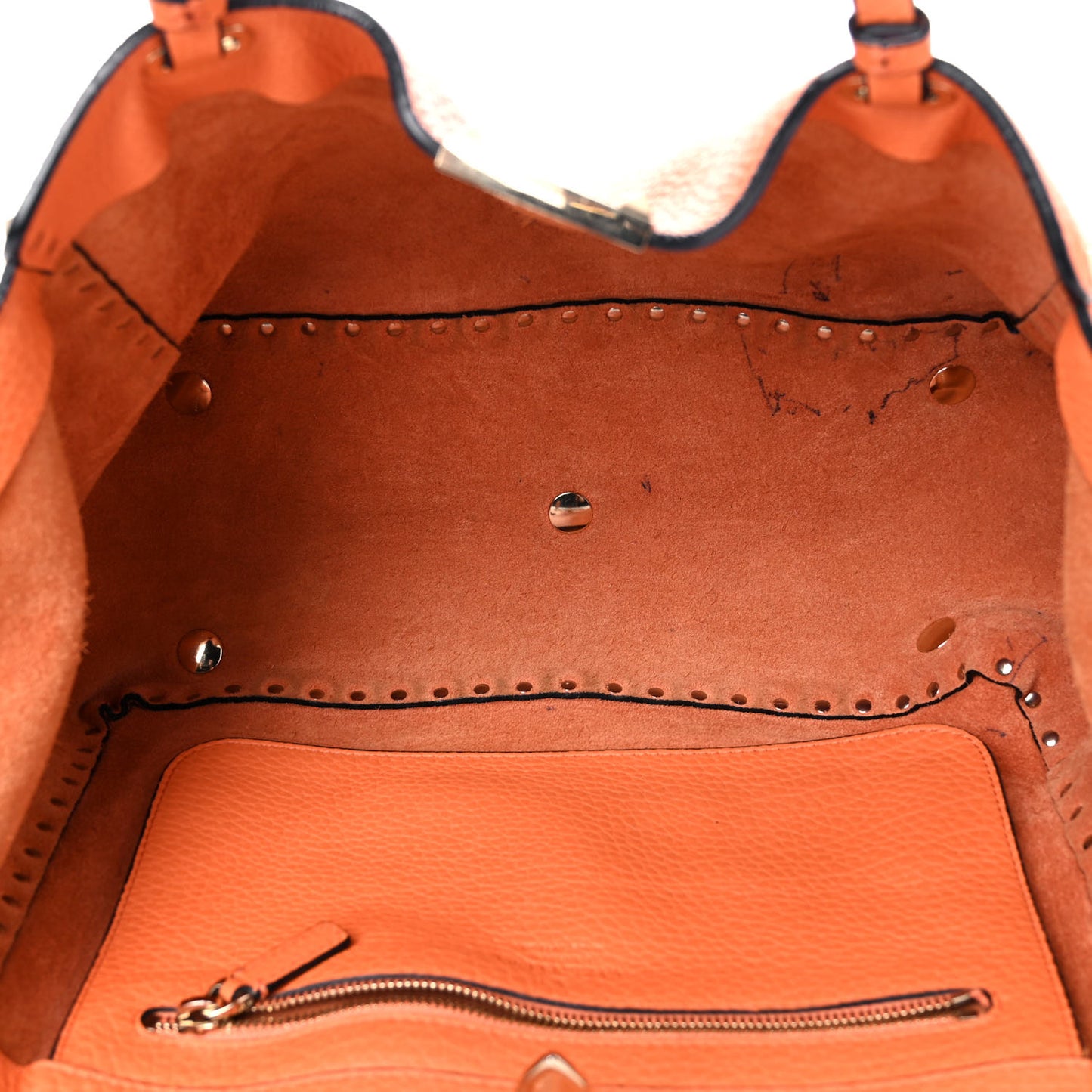 Pebbled Calfskin Medium Rockstud Tote Melon Sorbet