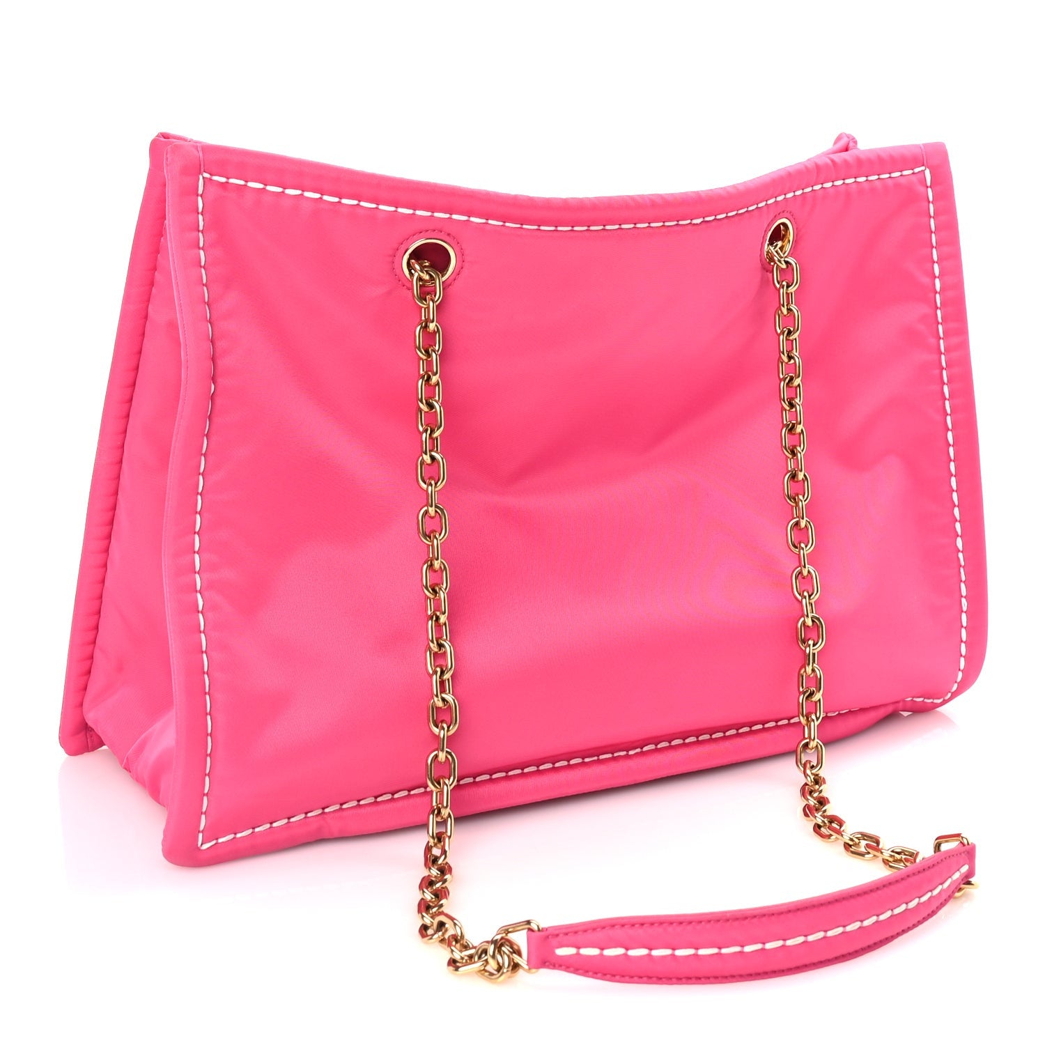 Prada Tessuto Nylon Chain Tote  Fuxia 2 of 8