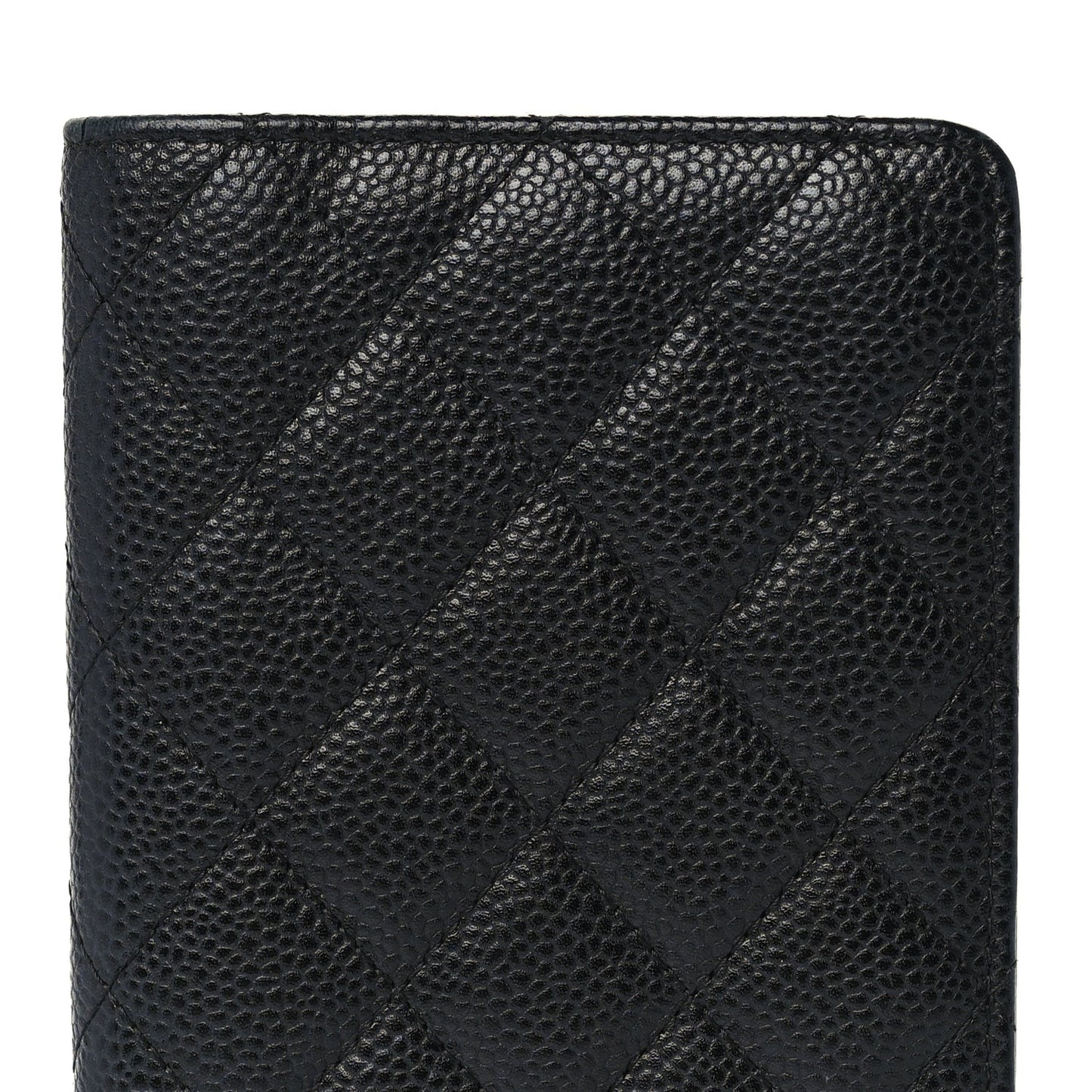 Caviar Quilted Medium Agenda Cover  Black