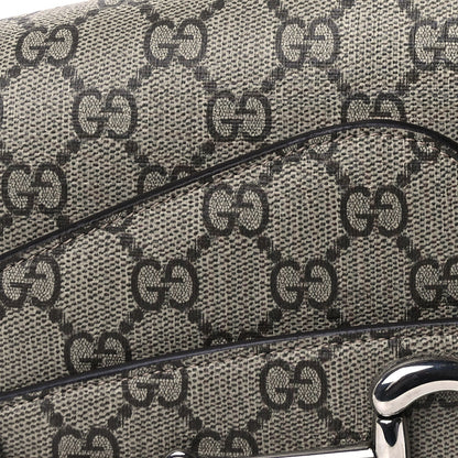 Gucci Monogram Small Horsebit 1955 Asymmetric Shoulder Bag  Beige Brown Sugar 12 of 16