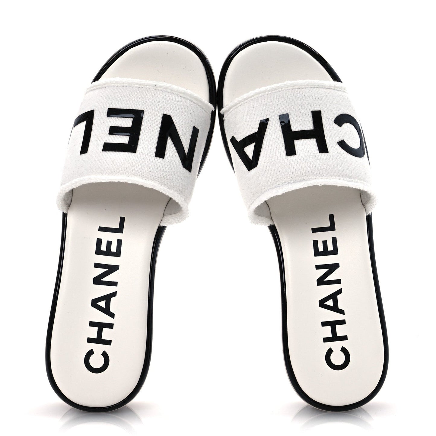 Cotton Logo Mule Sandals 39 White Black