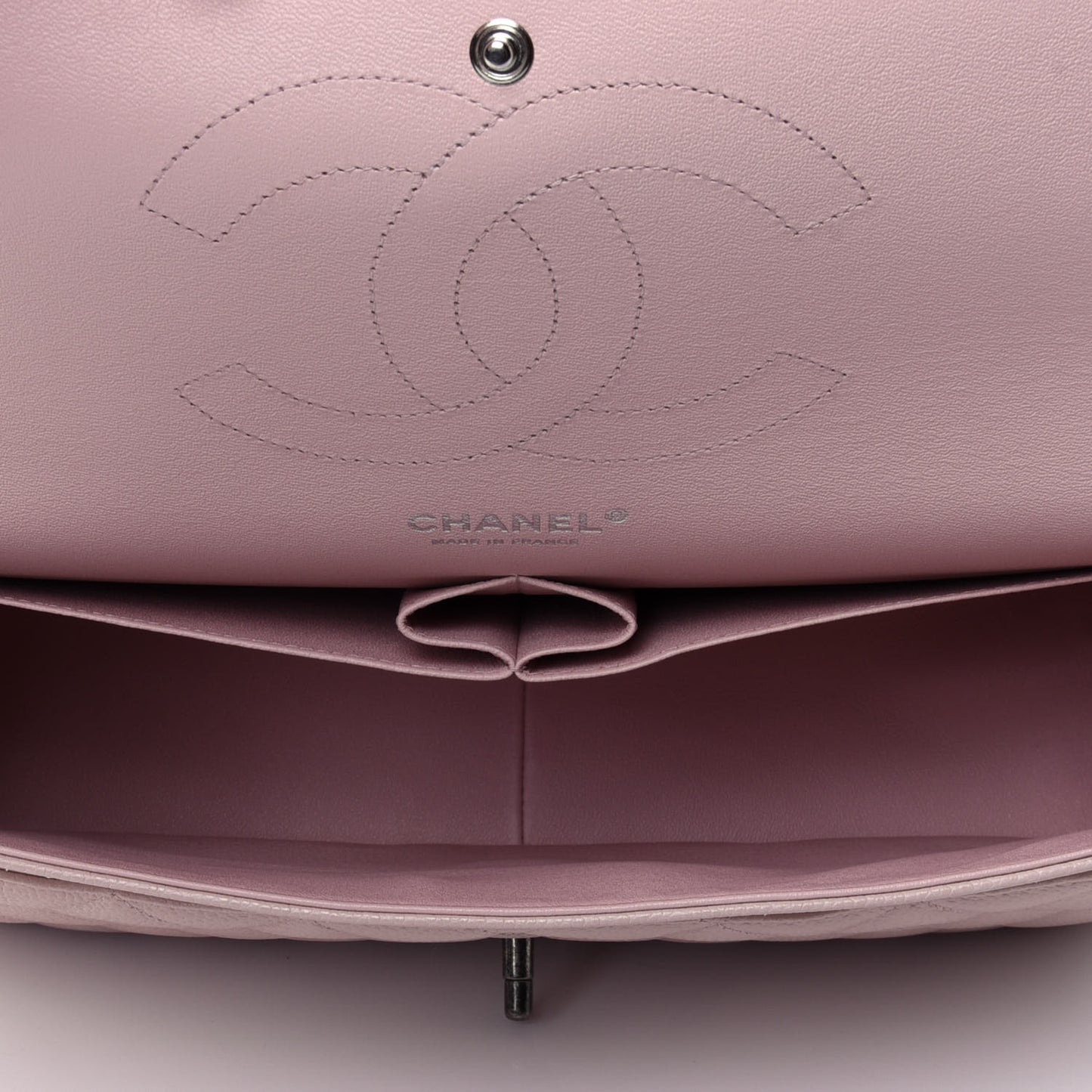 Caviar Quilted Jumbo Double Flap Light Pink