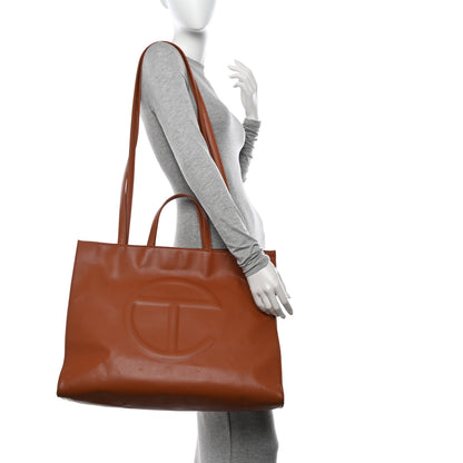 Telfar Vegan Leather Large Shopping Bag Tan 2 of 12