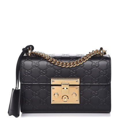 Gucci Guccissima Small Padlock Shoulder Bag Black 1 of 8