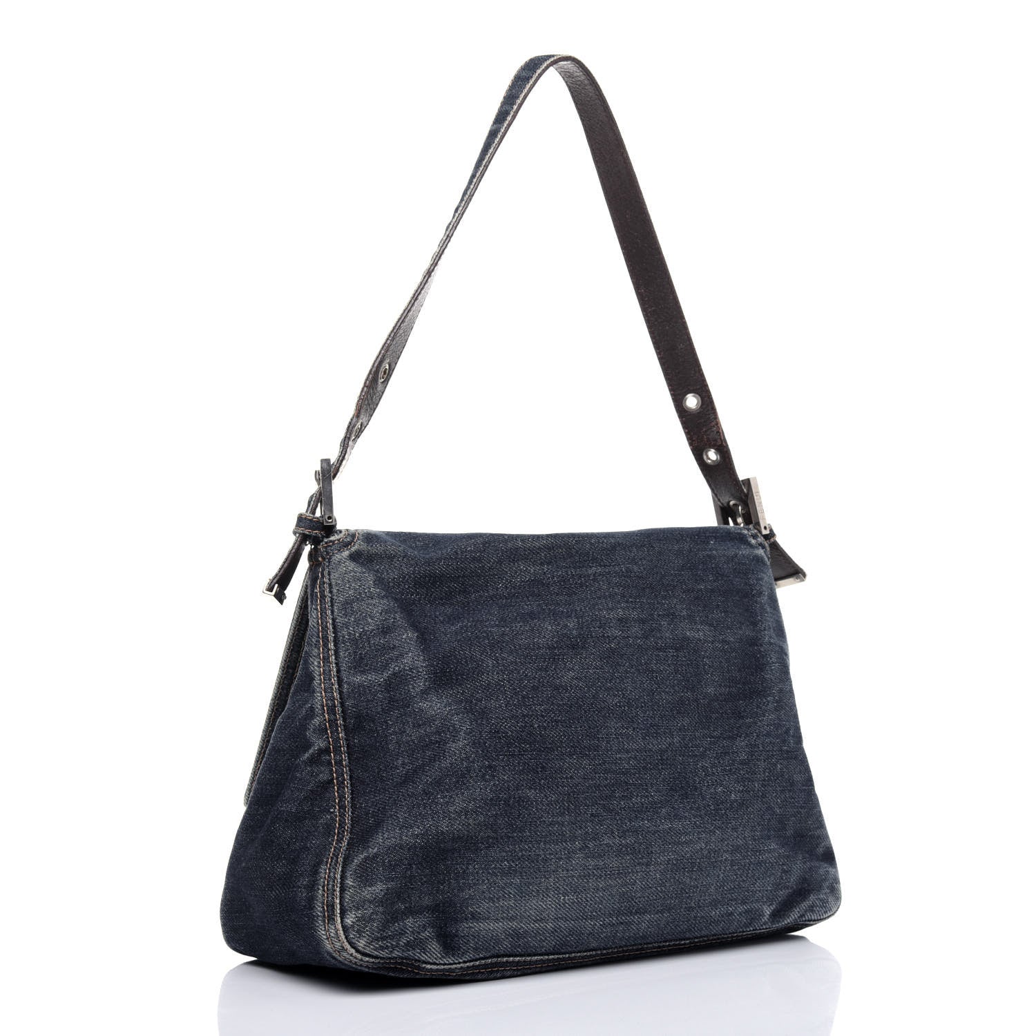 Fendi Denim Mama Baguette Blue 2 of 19