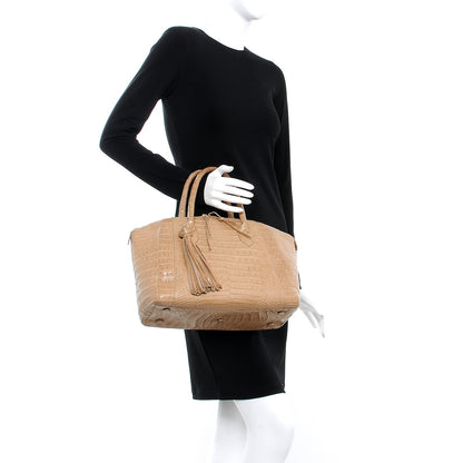 Nancy Gonzalez Crocodile Medium Dome Satchel Beige 3 of 13