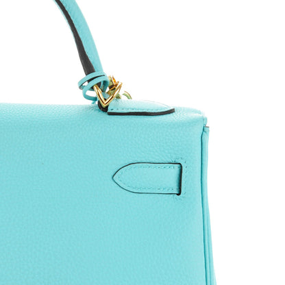 Hermes Togo Kelly Retourne 32 Bleu Atoll 15 of 26
