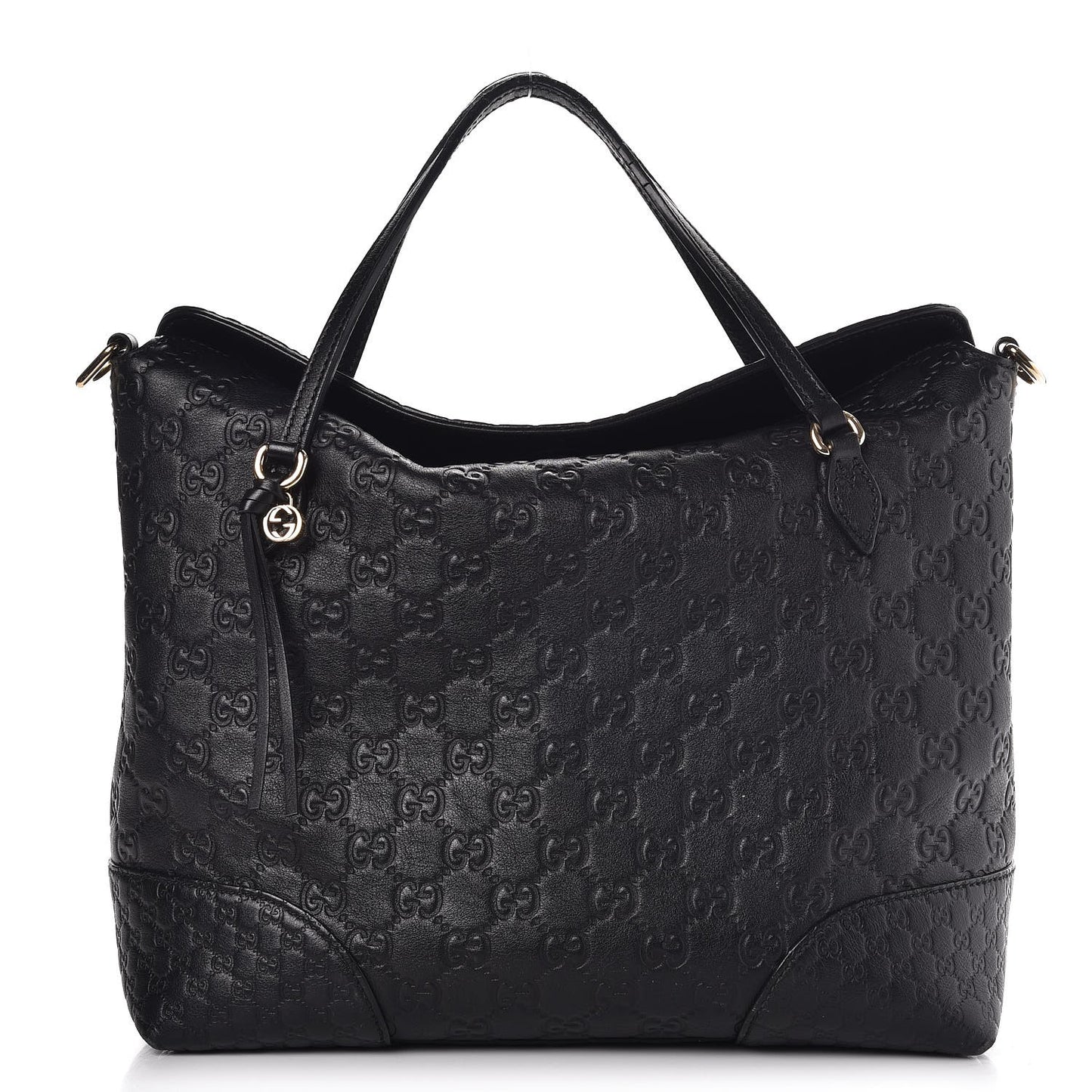 Guccissima Medium Bree Foldover Tote Black