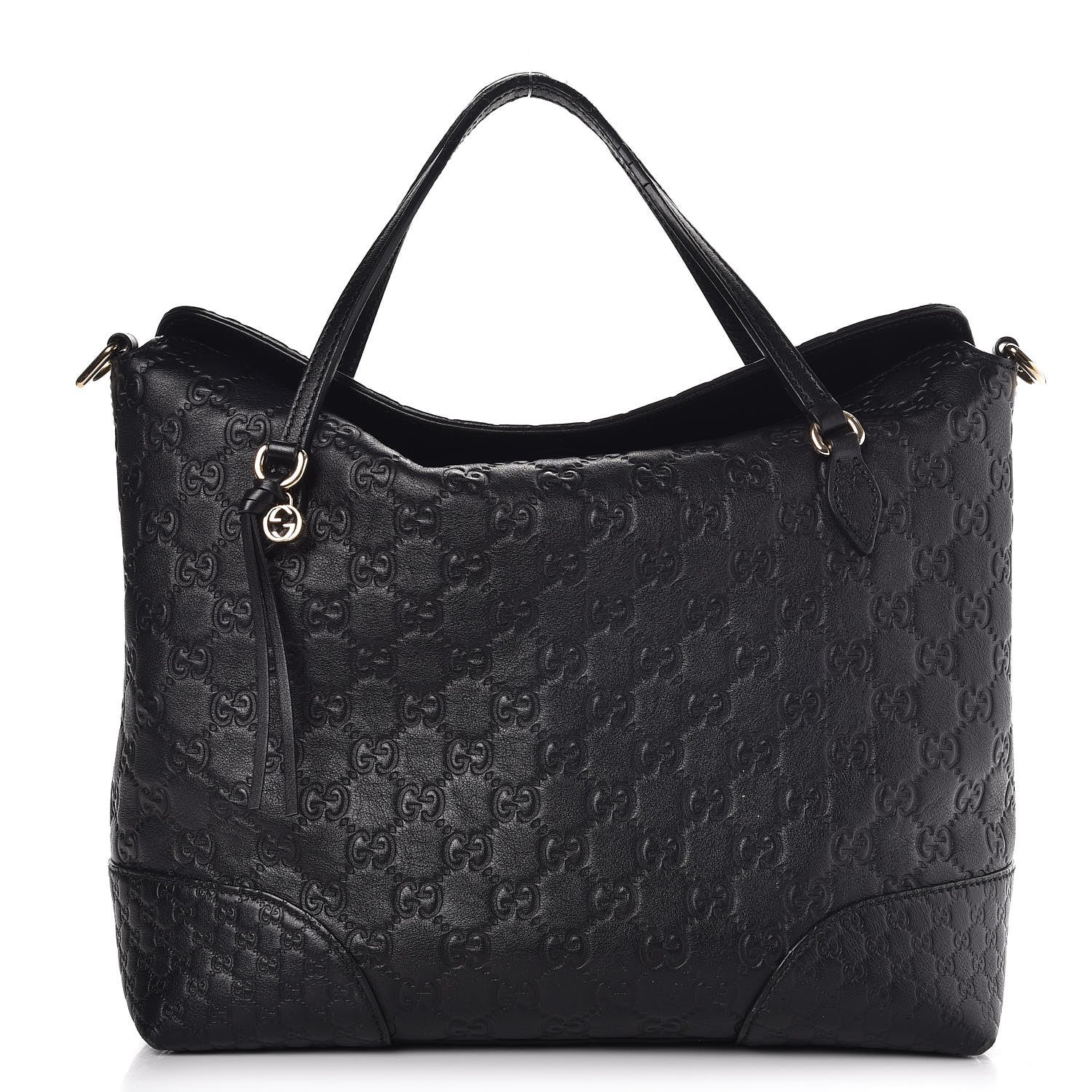 Gucci Guccissima Medium Bree Foldover Tote Black 1 of 13