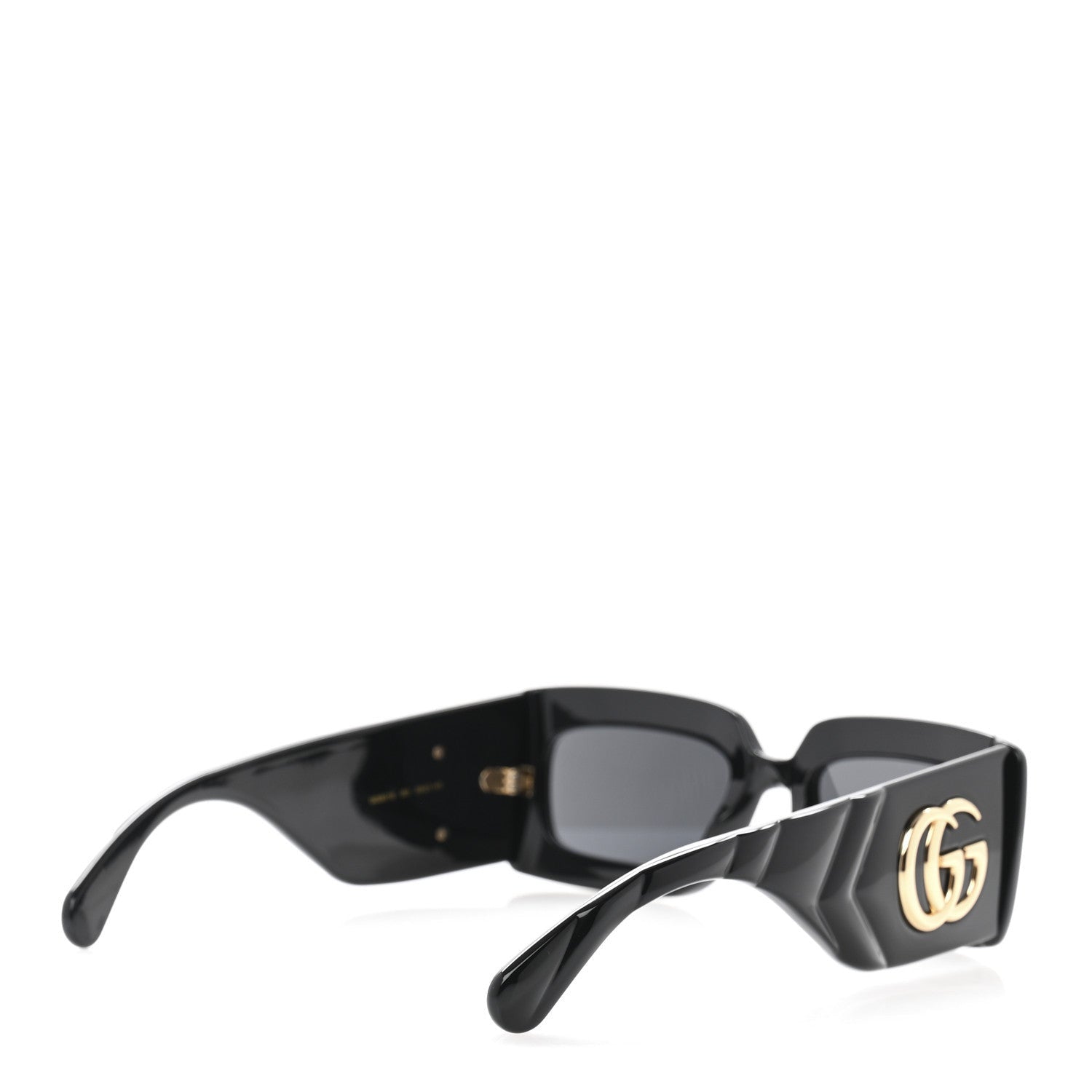 Gucci Oversized Rectangular Acetate Frame GG Marmont Logo Sunglasses GG0811S Black 4 of 7