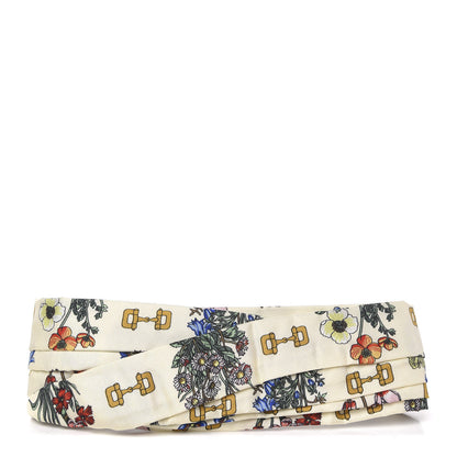 Gucci Silk Floral Stirrup Print Headband M Natural 1 of 5