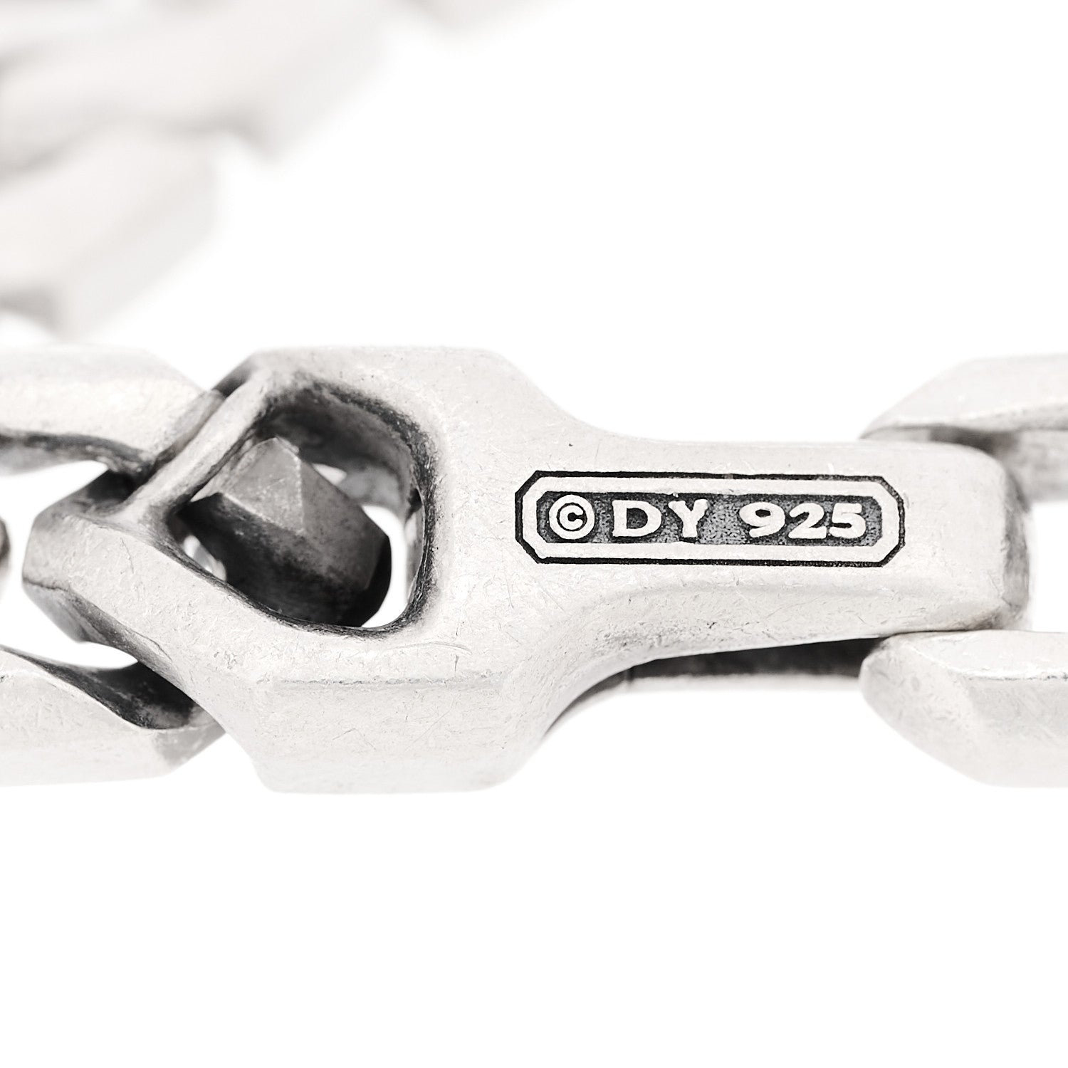 David Yurman Sterling Silver 8.7mm Curb Chain Angular Link Bracelet 4 of 4