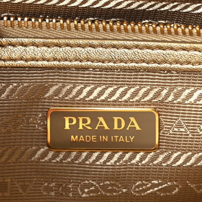 Prada Satin Crystal Mini Galleria Double Zip Tote Platino 5 of 8