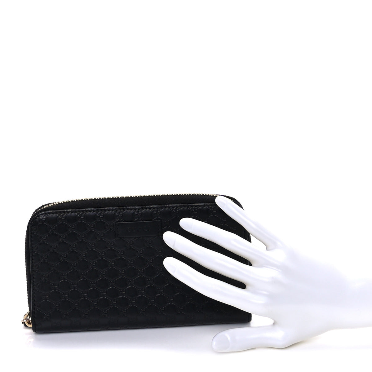 Microguccissima Zip Around Wallet Black