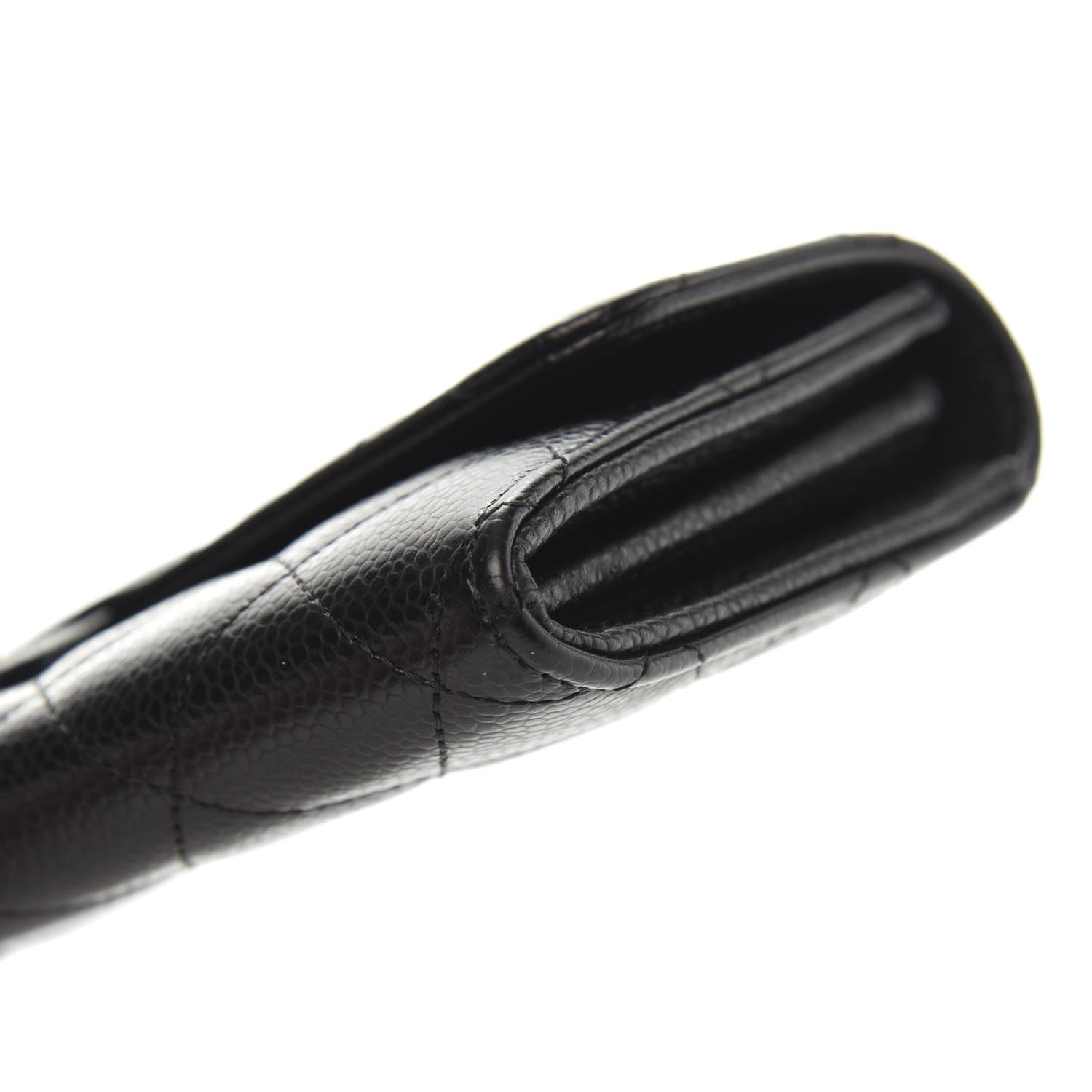 Chanel Caviar Quilted Large Gusset Flap Wallet Black 11 of 12