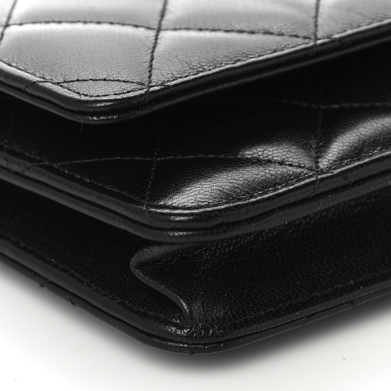 Chanel Goatskin Quilted Quilted Like A Wallet Wallet On Chain WOC Black 10 of 13