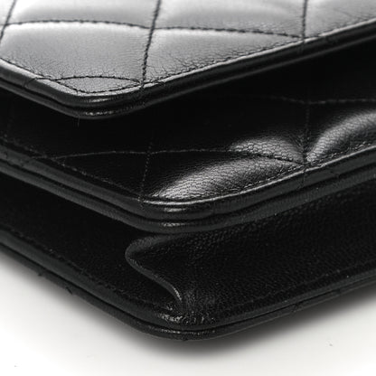 Chanel Goatskin Quilted Quilted Like A Wallet Wallet On Chain WOC Black 10 of 13