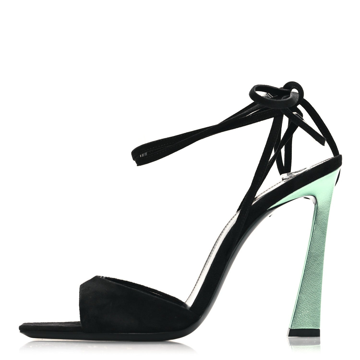 Saint Laurent Suede Paz 105 Ankle Strap Sandals 39 Hope Green 1 of 7