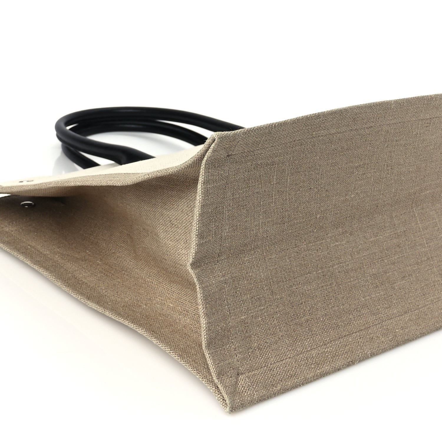 Saint Laurent Linen Calfskin Rive Gauche Tote Optic White 7 of 8