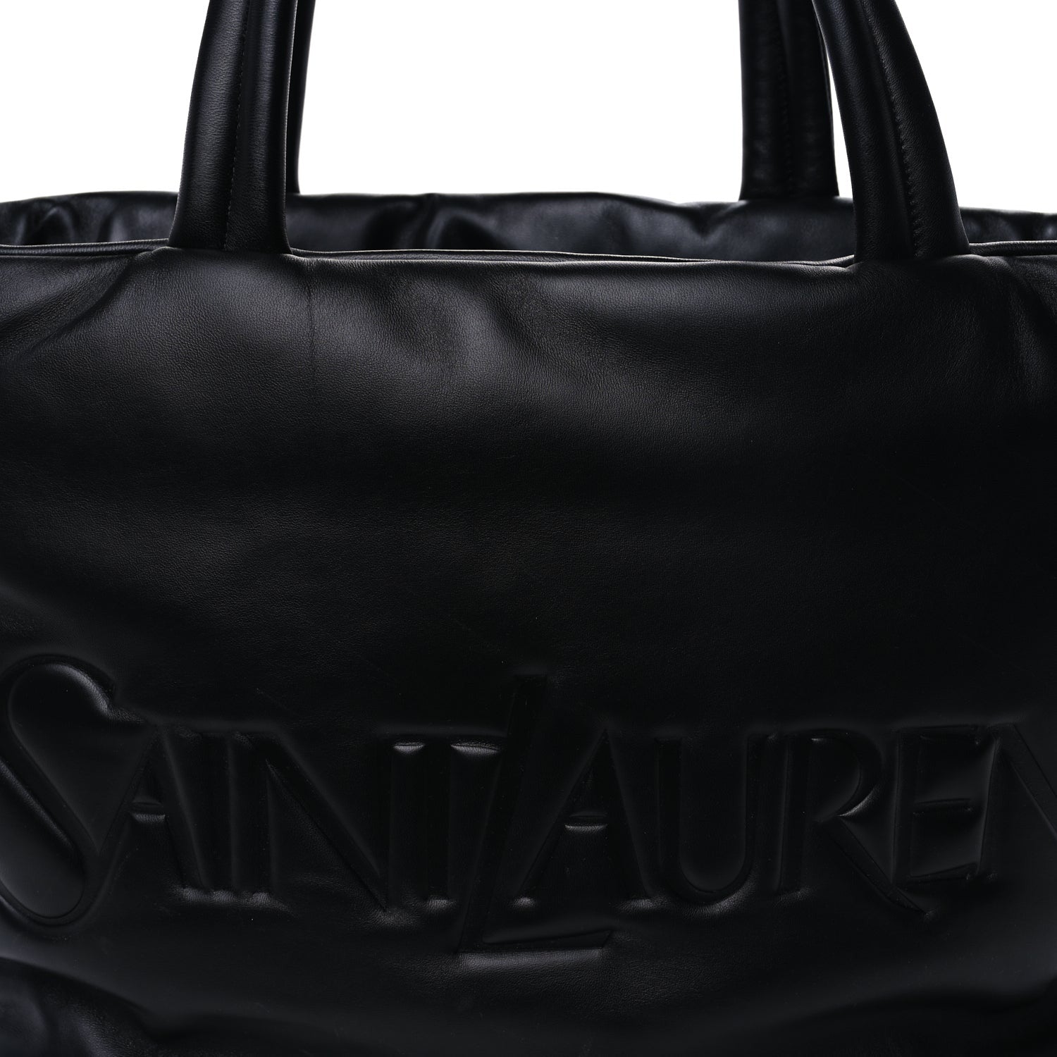 Saint Laurent Lambskin Wide Puffer Tote Black 6 of 8