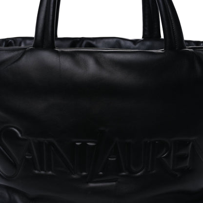 Saint Laurent Lambskin Wide Puffer Tote Black 6 of 8