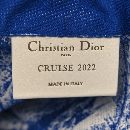 Christian Dior Canvas Print Cruise Tote Ivory Blue 6 of 8