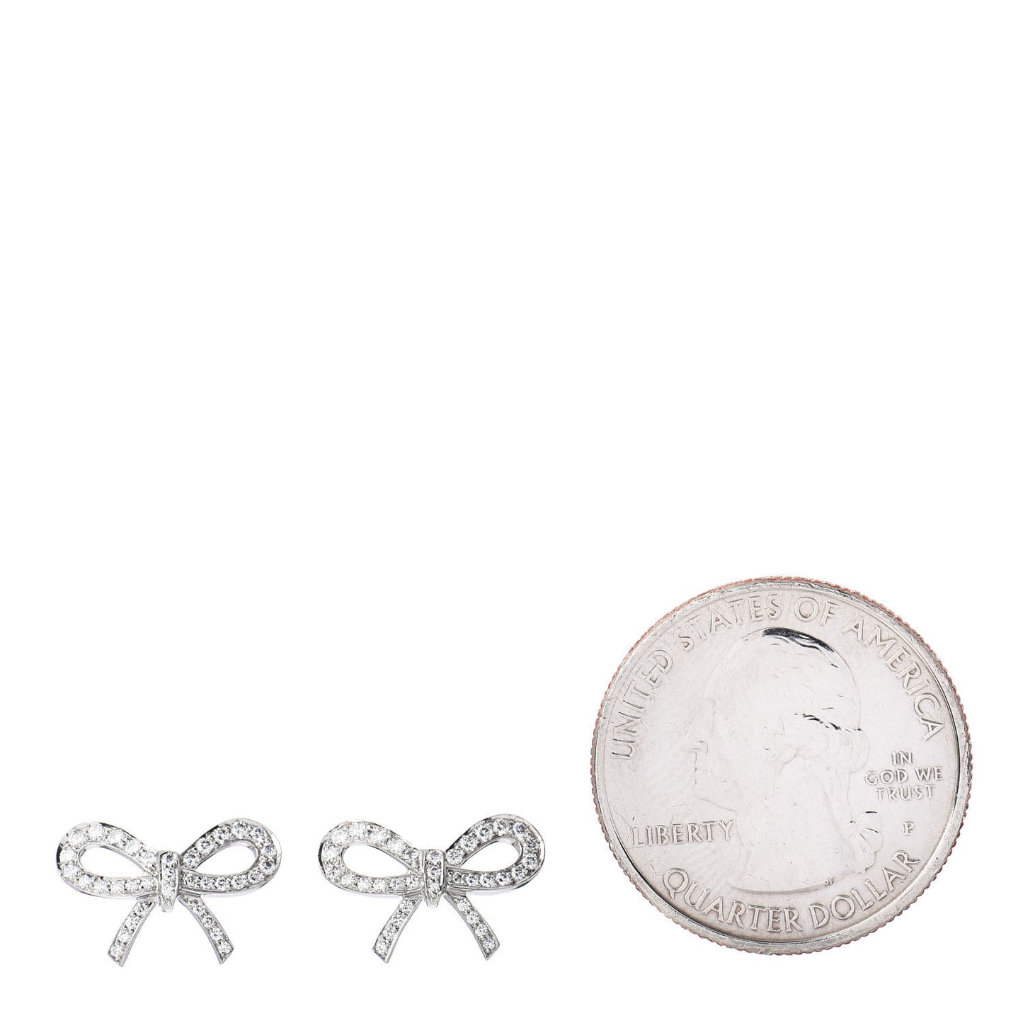 Platinum Diamond Bow Earrings