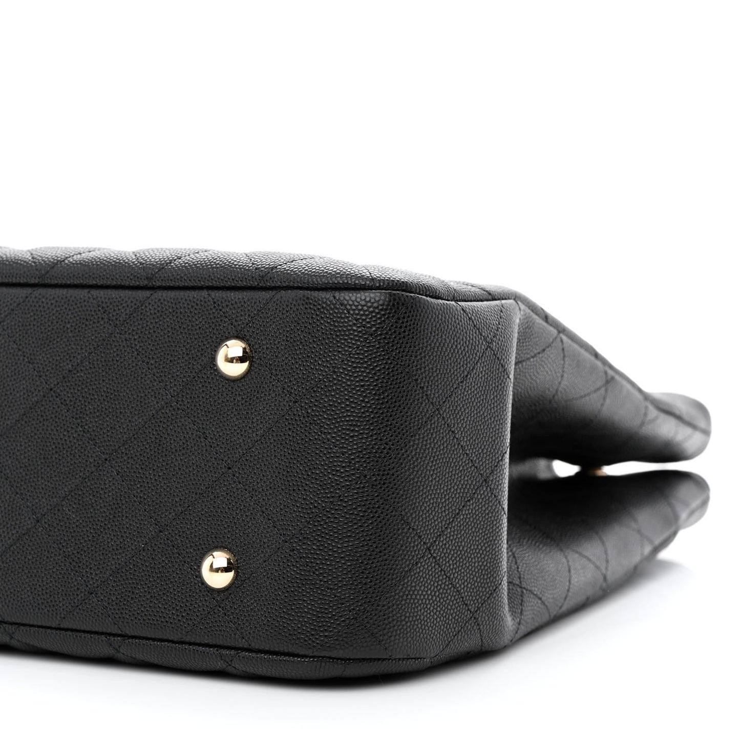 Caviar Quilted Large Shopping Tote Black