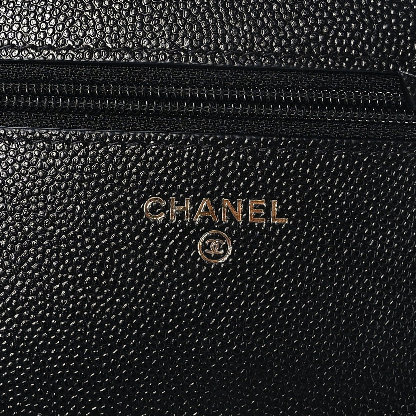Caviar Quilted Golden Class Wallet On Chain WOC Black