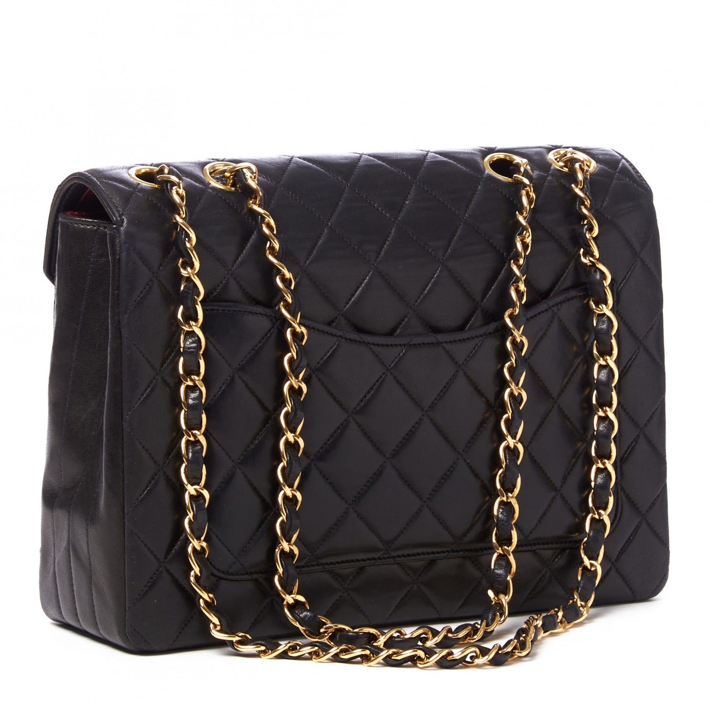Lambskin Quilted Medium Single Flap Black