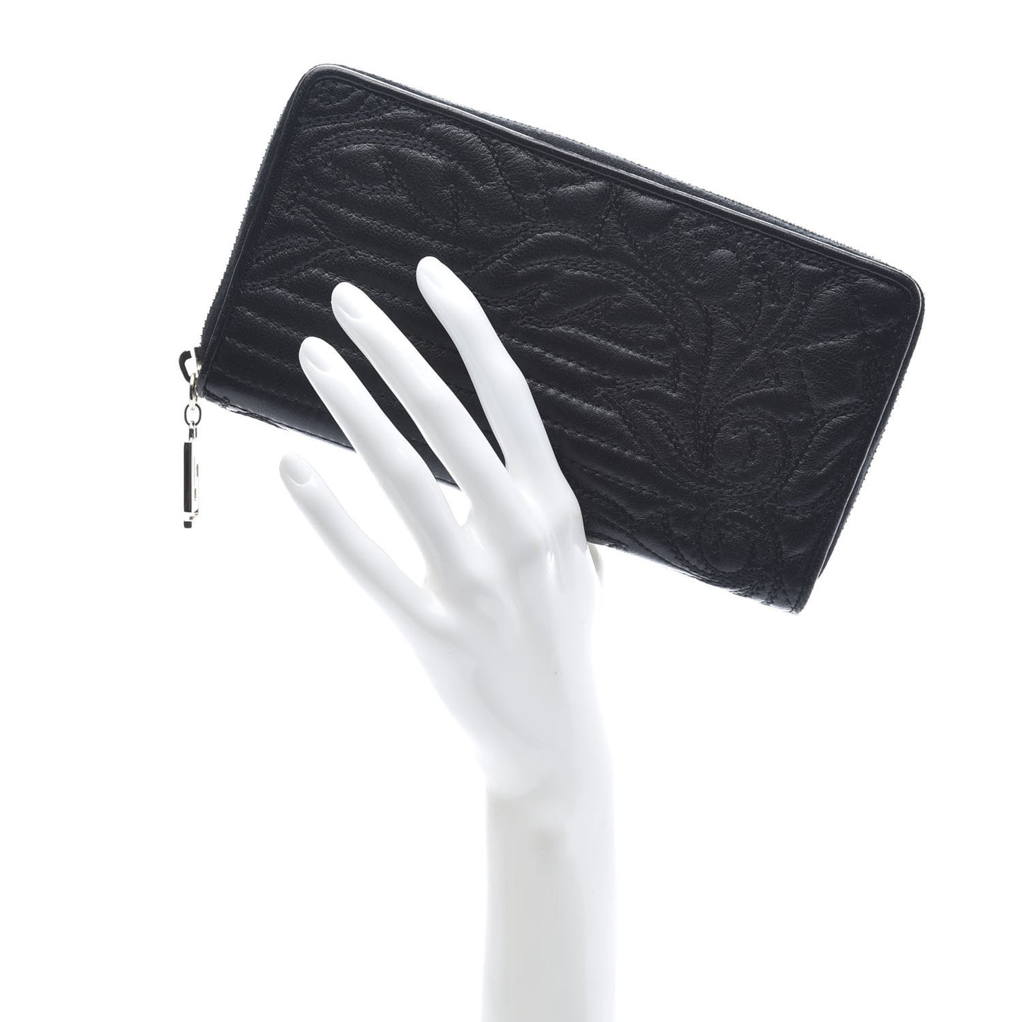 Nappa Barocco Zip Around Wallet Black