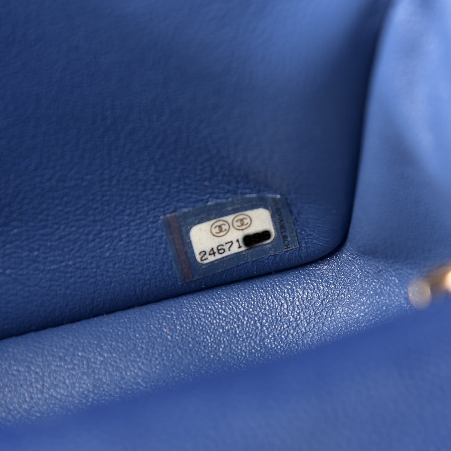 Caviar Quilted Mini Rectangular Flap Blue