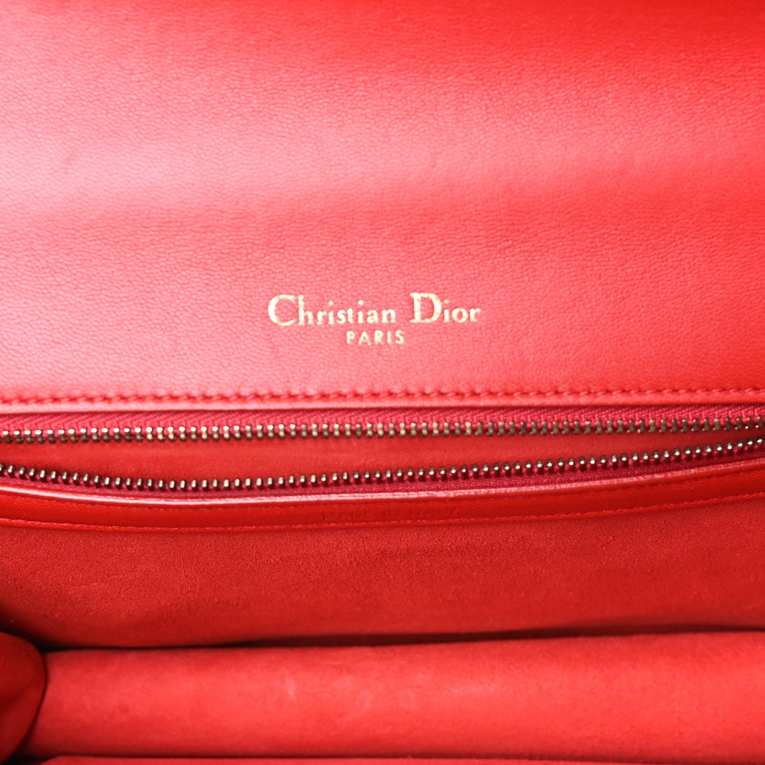 Christian Dior Calfskin Studded Medium Diorama Flap Bag Red 5 of 7