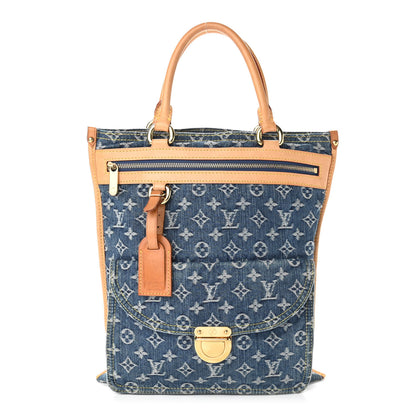 Louis Vuitton Monogram Denim Sac Plat Blue 1 of 11