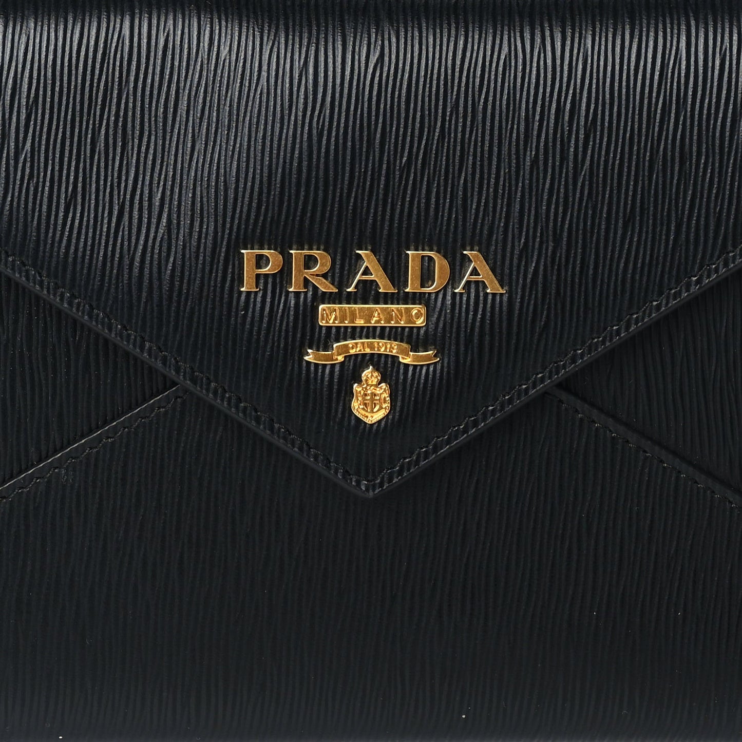 Saffiano Metal Envelope Wallet Black