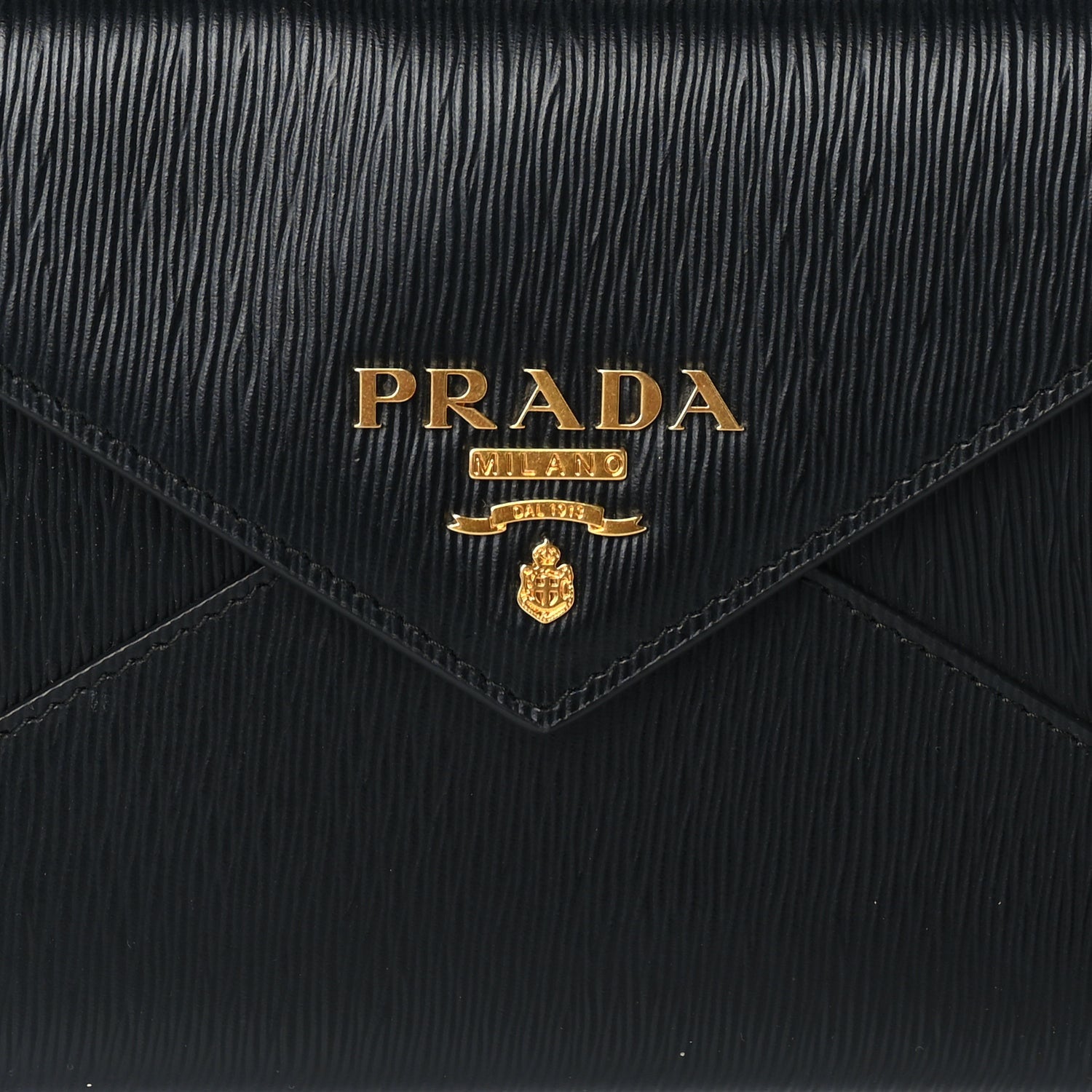 Prada Saffiano Metal Envelope Wallet Black 6 of 6