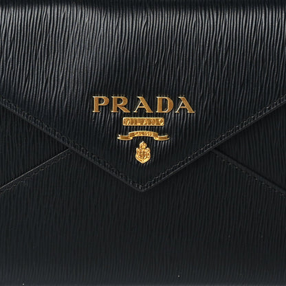Prada Saffiano Metal Envelope Wallet Black 6 of 6