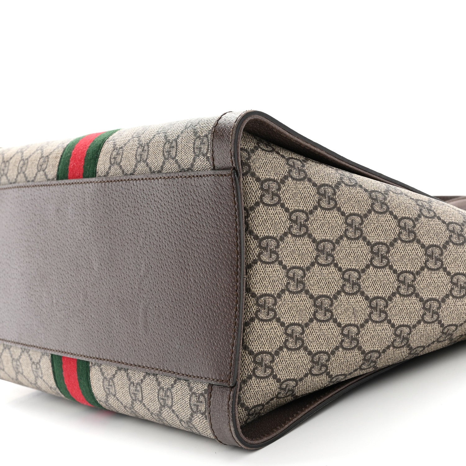 Gucci GG Supreme Monogram Web Medium Ophidia Tote Bag Brown 10 of 13