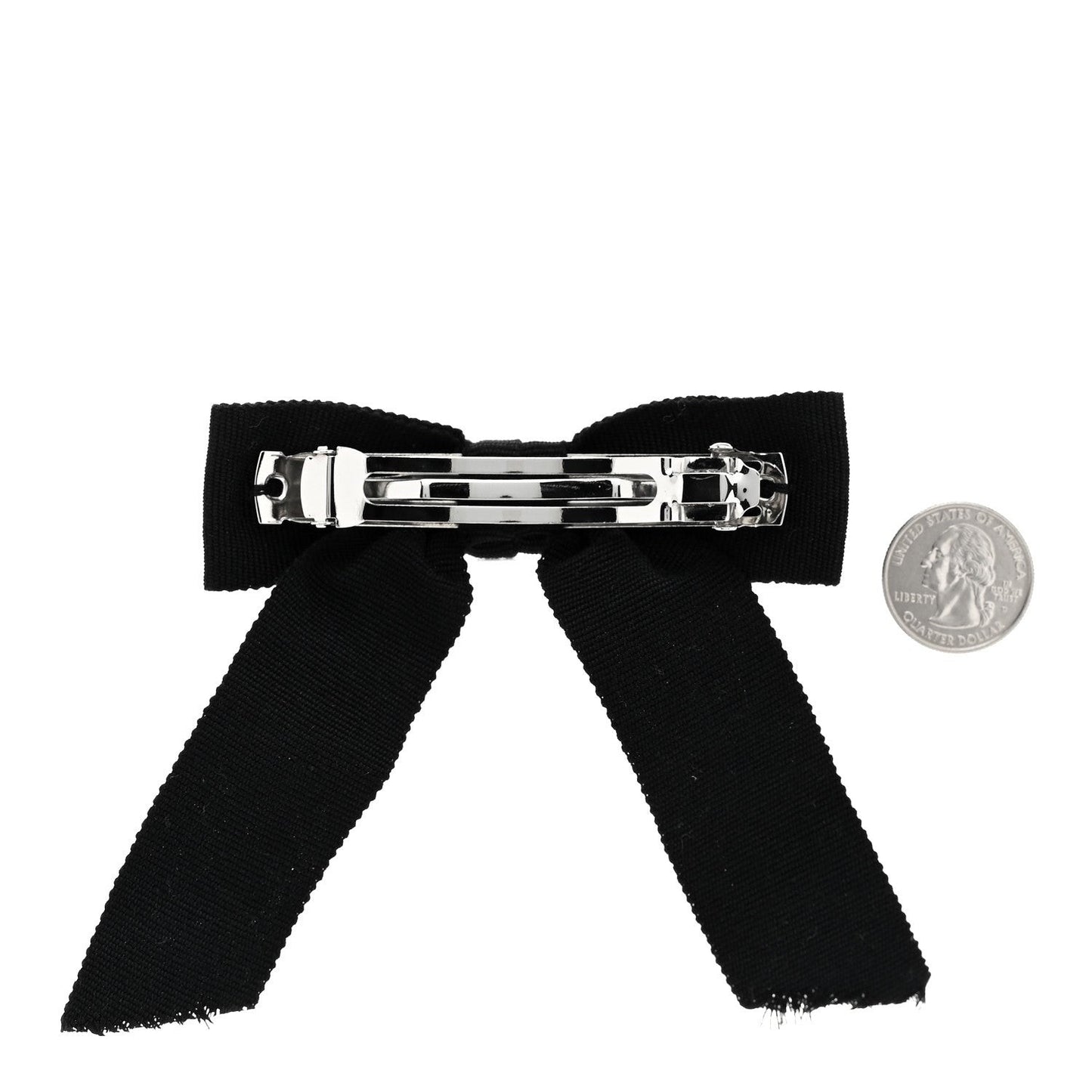 Grosgrain Bow CC Hair Clip Black