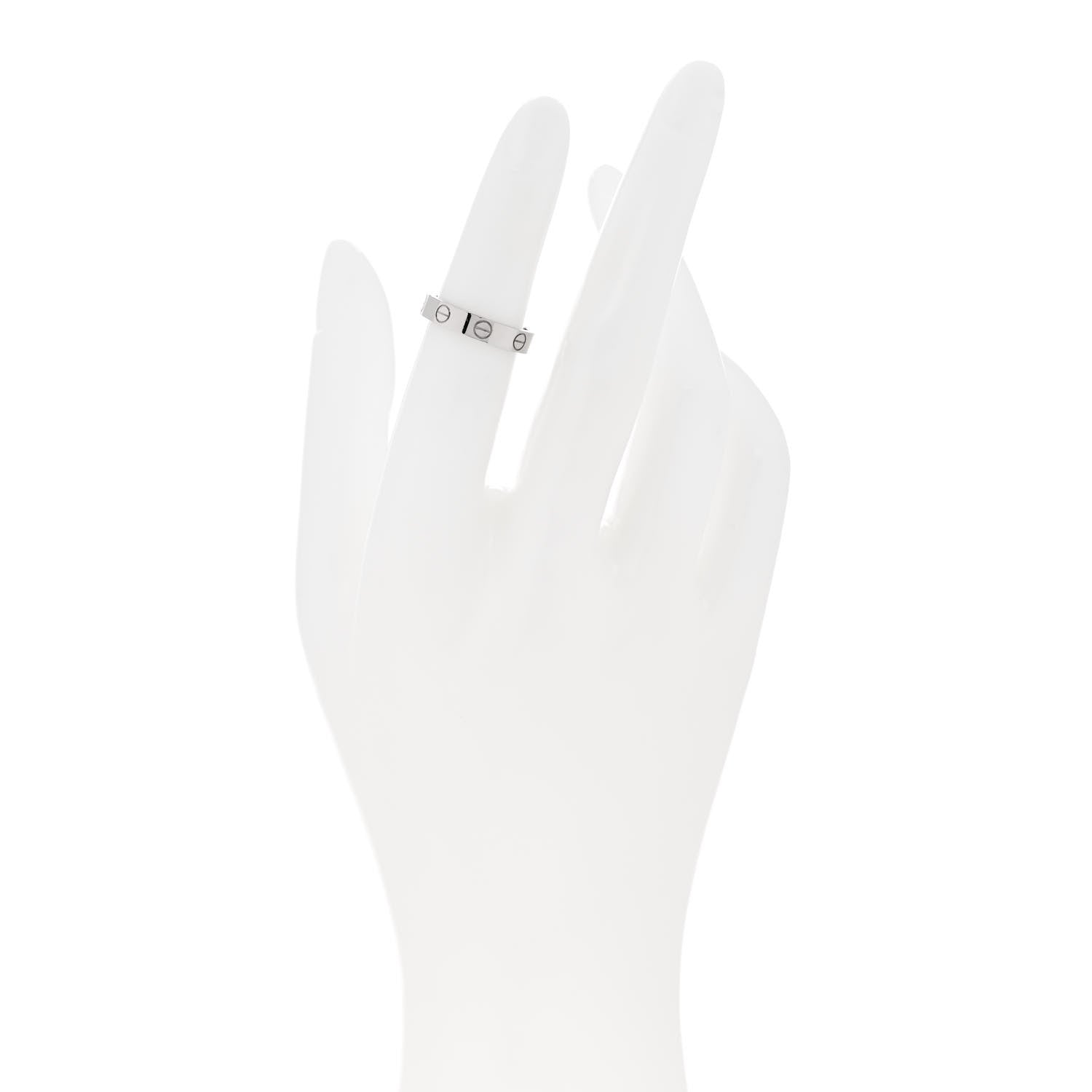 Cartier 18K White Gold 3.6mm LOVE Ring 48 4.5 2 of 7