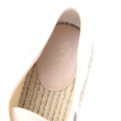 Gucci Canvas Logo Lace-Up Platform Espadrilles 39 Greggio Grege 7 of 9
