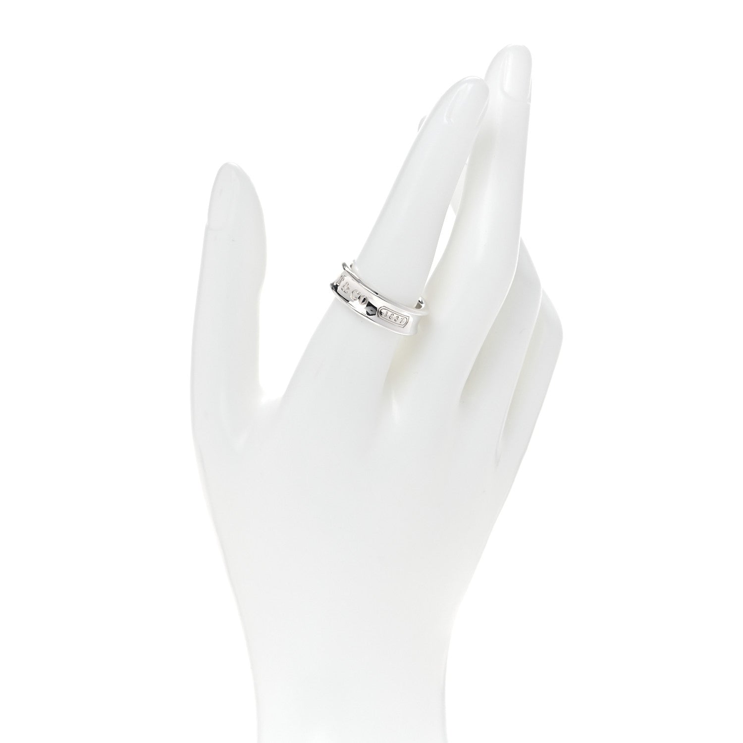 Tiffany Sterling Silver 1837 Square Ring 58 8.5 2 of 6